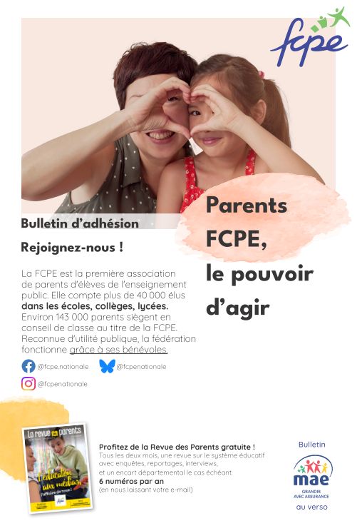 FCPE bulletin adhésion 2025-26