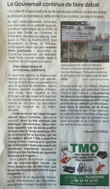 Article journal Ouest France Le Gouvernail